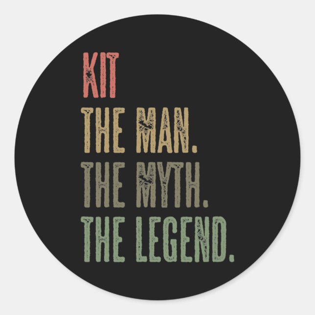 Pegatina Redonda KIT the Man the Myit the LEGEND FUNNY masculinos (Anverso)