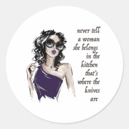 Pegatina Redonda Kitchen Knives pertenece