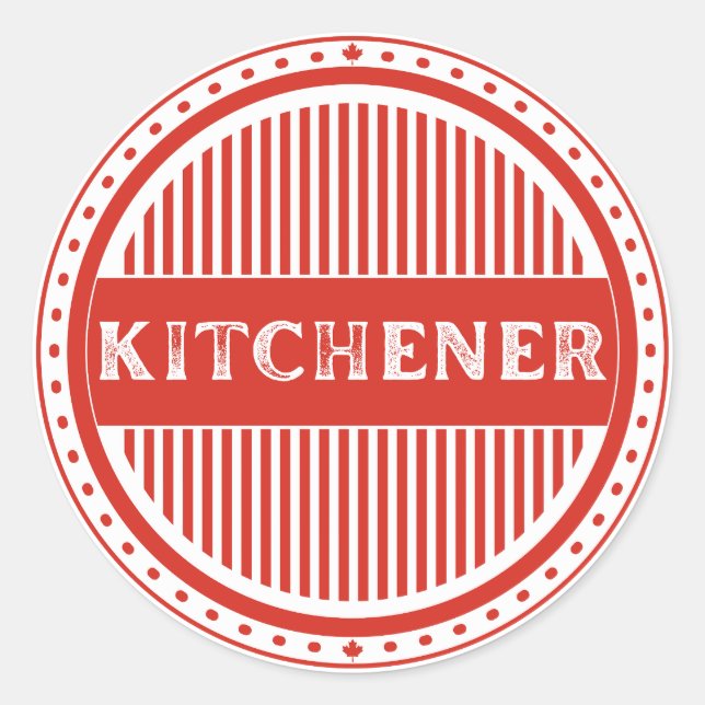 Pegatina Redonda Kitchener City Pride Emblem – Canadian Identity (Anverso)