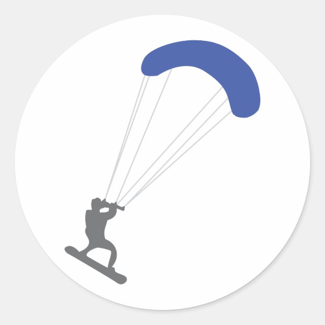 Pegatina Redonda Kiteboarder (Anverso)