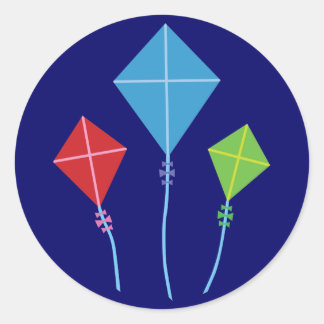 Pegatina Redonda Kites de juego