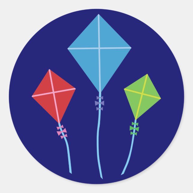 Pegatina Redonda Kites de juego (Anverso)