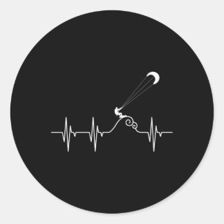 Pegatina Redonda Kitesurfer Hebeat Kiteboard Kite Surfing Kiteboard