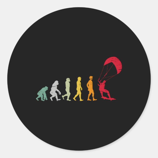 Pegatina Redonda Kitesurfing Kiteboard Kitesurfer Kiteboar (Anverso)