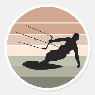 Pegatina Redonda Kitesurfing Kitesurf Kiteboarding Water Sports