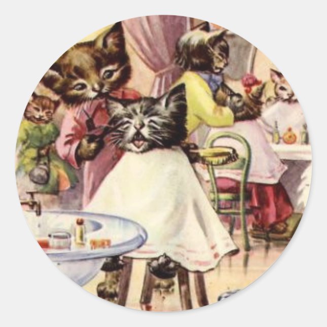 Pegatina Redonda Kitty (Anverso)