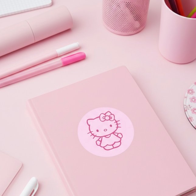 Pegatina Redonda Kitty (Subido por el creador)