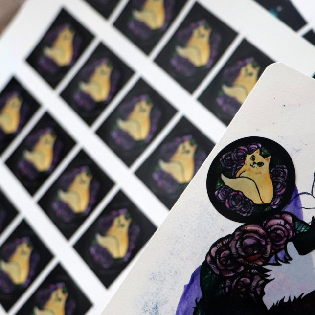 Pegatina Redonda Kitty Cats Garden (Subido por el creador)