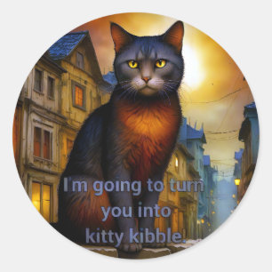 Pegatina Redonda Kitty Kibble