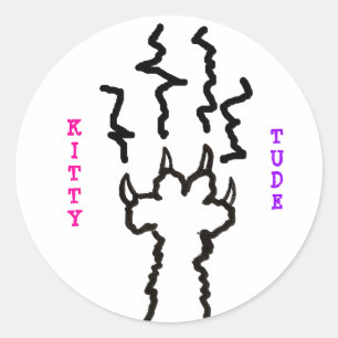 Pegatina Redonda "¡KittyTude!"