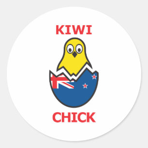 Pegatina Redonda Kiwi Chick