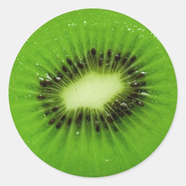 Pegatina Redonda Kiwi Fruit Fresch Slice (Anverso)