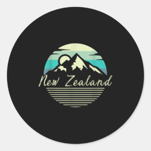 Pegatina Redonda Kiwi Rugby Nueva Zelanda País Regalo Nueva Zelanda