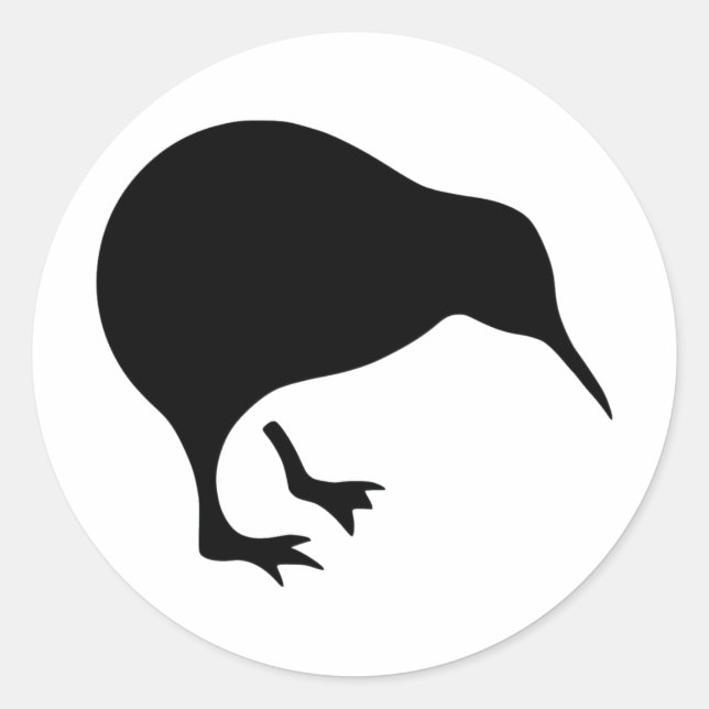 Pegatina Redonda Kiwi Todos los negros y toda la ropa blanca de Nue (Anverso)