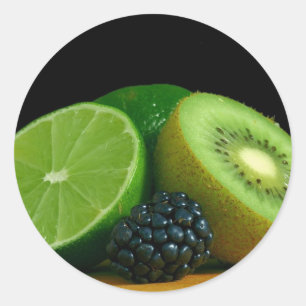 Pegatina Redonda Kiwi y lime