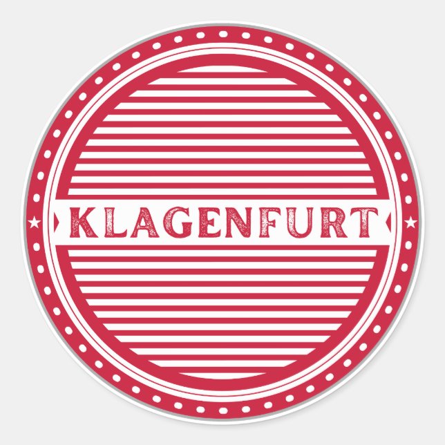 Pegatina Redonda Klagenfurt City Pride Emblem – Austria Identity (Anverso)