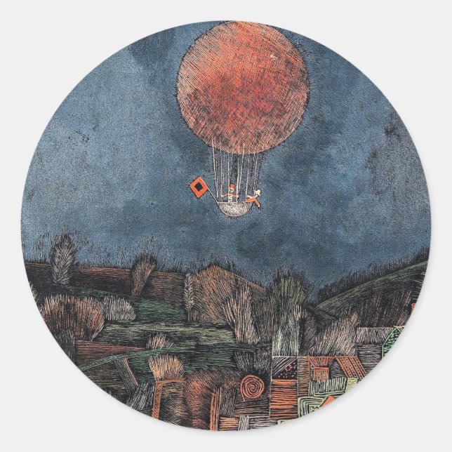 Pegatina Redonda Klee - Der Luft Balloon (Anverso)