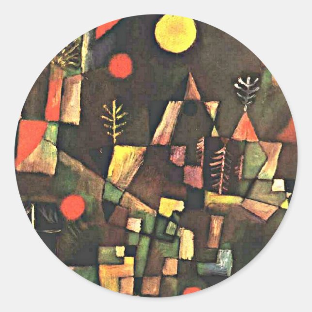Pegatina Redonda Klee - Luna llena (Anverso)