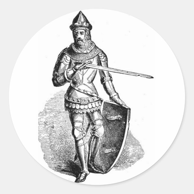 Pegatina Redonda Knight (Anverso)