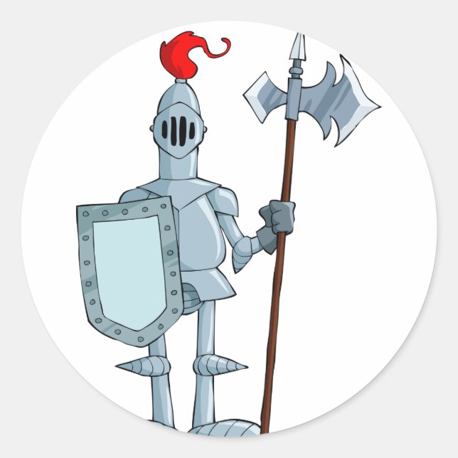 Pegatina Redonda Knight En Pegatinas Armores (Anverso)