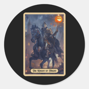 Pegatina Redonda Knight of Fright Halloween Rider Halloween Tarot C
