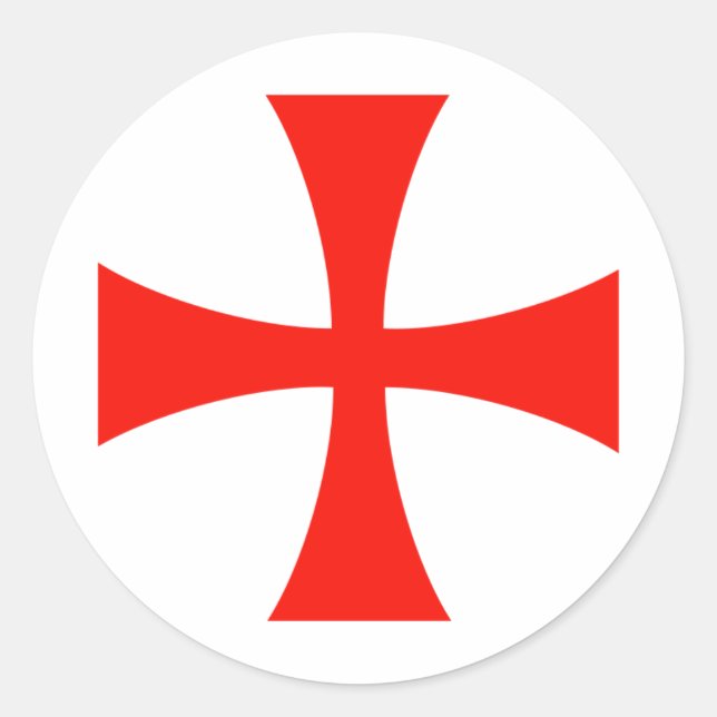 Pegatina Redonda Knights_Templar_Cross (Anverso)