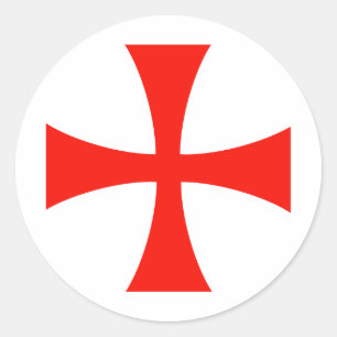 Pegatina Redonda Knights_Templar_Cross