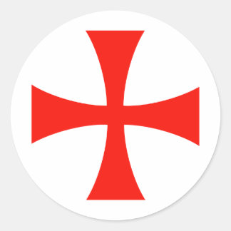 Pegatina Redonda Knights_Templar_Cross