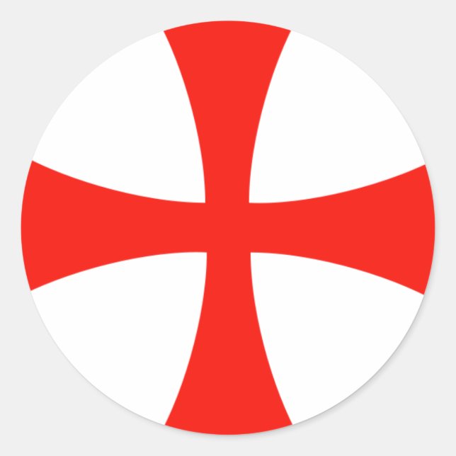 Pegatina Redonda Knights_Templar_Cross (Anverso)