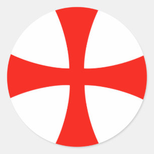 Pegatina Redonda Knights_Templar_Cross