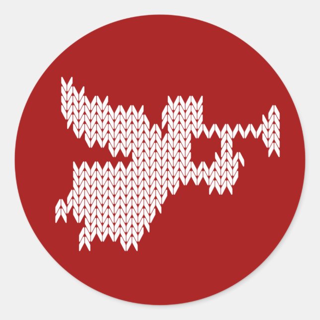 Pegatina Redonda Knit Tumpet Angel Cristiano Natividad Religiosa (Anverso)