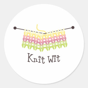 Pegatina Redonda Knit wit