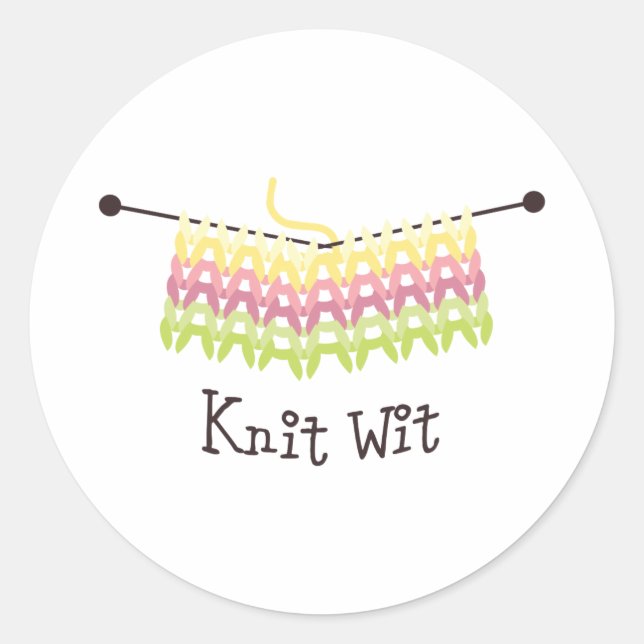Pegatina Redonda Knit wit (Anverso)