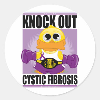 Pegatina Redonda Knock Out Cystic Fibrosis