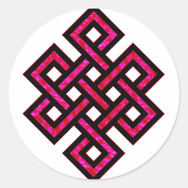 Pegatina Redonda Knot Celtic 10 Red (Anverso)