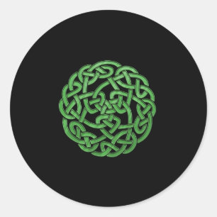 Pegatina Redonda Knot Celtic Feis compite con bailarines irlandeses