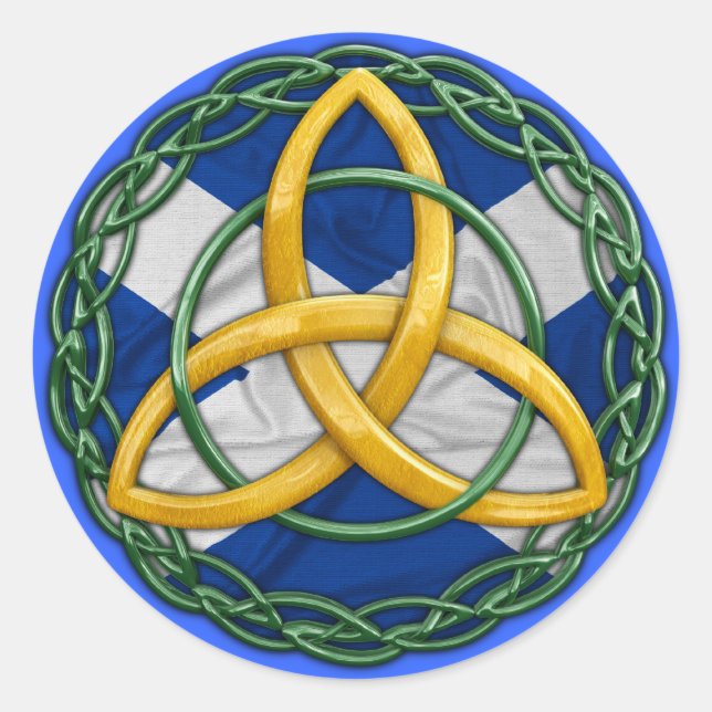 Pegatina Redonda Knot Celtic Trinity (Anverso)