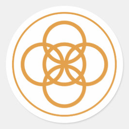 Pegatina Redonda Knot de oro