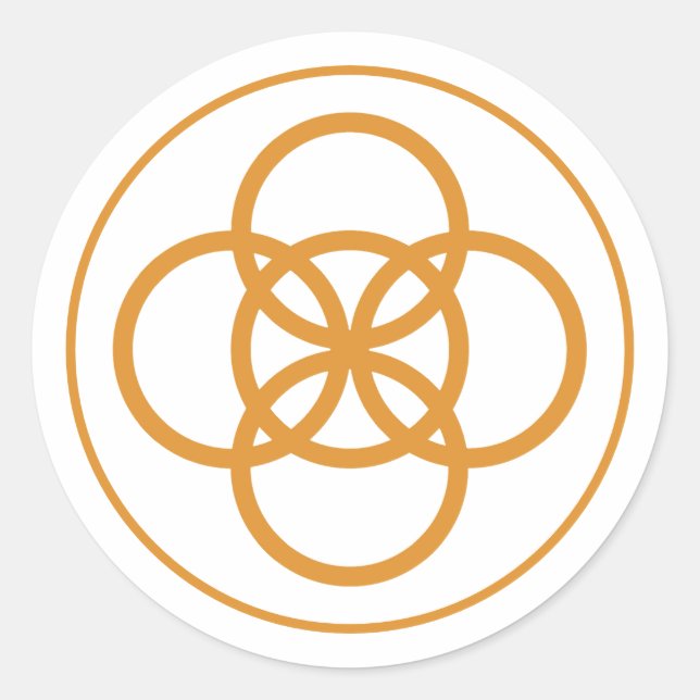 Pegatina Redonda Knot de oro (Anverso)