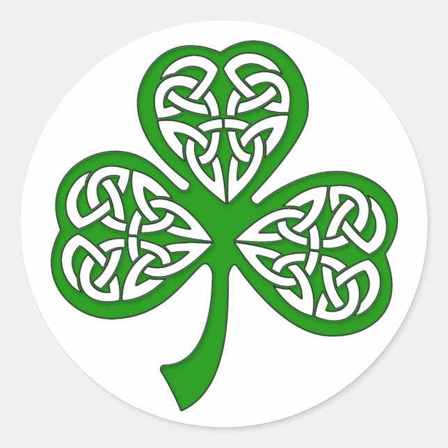 Pegatina Redonda Knot Shamrock móvil (Anverso)