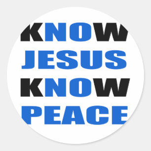 Pegatina Redonda kNOw Jesús kNOw Paz