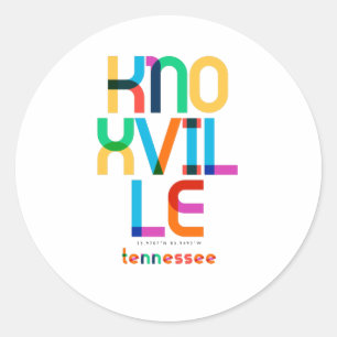 Pegatina Redonda Knoxville Tennessee de mediados de siglo, Arte Pop