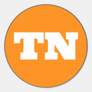 Pegatina Redonda Knoxville (TN) - Naranja x blanco x gris