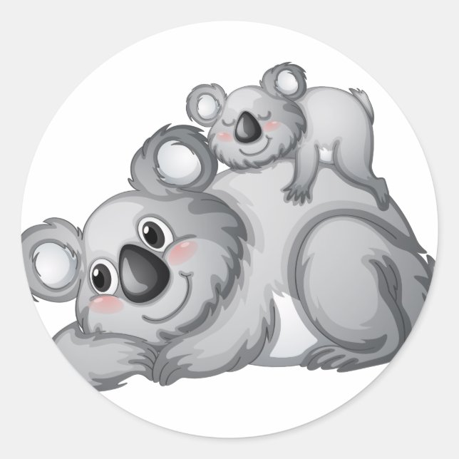 Pegatina Redonda Koala (Anverso)