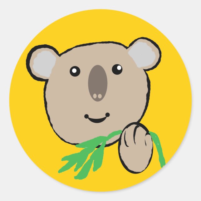 Pegatina Redonda koala (Anverso)