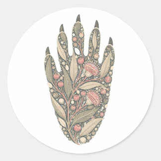 Pegatina Redonda Koala Botanical Footprint Nature Sticker