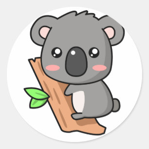 Pegatina Redonda Koala de Kawaii