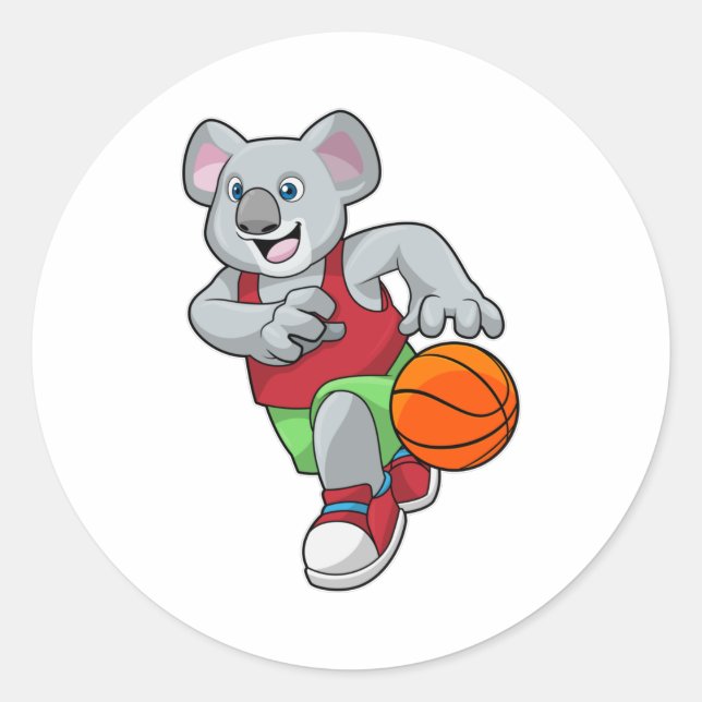 Pegatina Redonda Koala en Basketball Sports (Anverso)