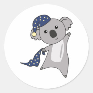 Pegatina Redonda Koala Sleepyhead Koalas Cute Animales
