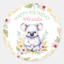 Koala tiene cumpleaños temática personalizado